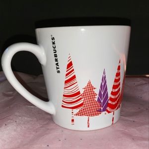 Starbucks Mug 14 Oz  Coffee/Tea mug Christmas Trees Logo 2017 Collectible 6"